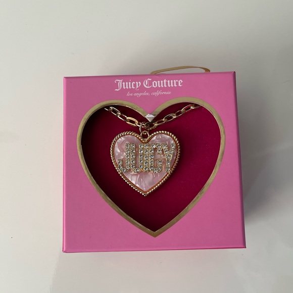 Juicy Couture Gold Necklace with Pink Heart Pendant - Picture 6 of 6